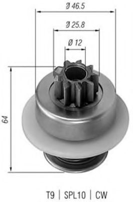 Бендикс стартера MAGNETI MARELLI 940113020054