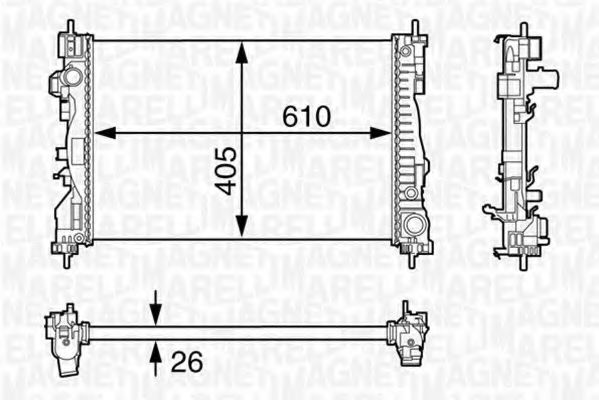 Радиатор, охлаждение двигателя MAGNETI MARELLI 350213129800