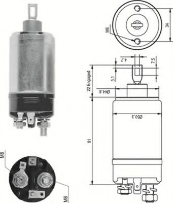 Втягивающее реле MAGNETI MARELLI 940113050090