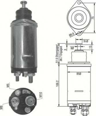 Втягивающее реле MAGNETI MARELLI 940113050301