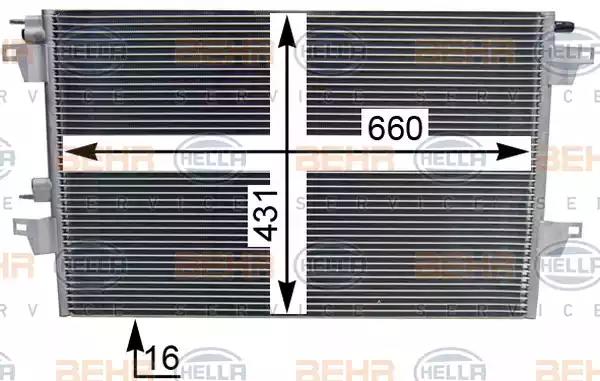 Радіатор кондиціонера HELLA 8FC 351 301-634 - Фото 1