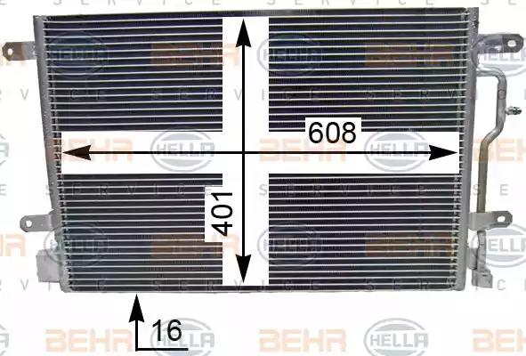 Радіатор кондиціонера HELLA 8FC 351 343-484 - Фото 1