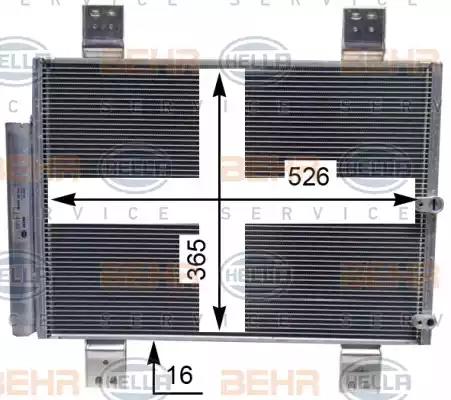 Радиатор кондиционера HELLA 8FC 351 343-694 BEHR HELLA SERVICE Version ALTERNATIVE