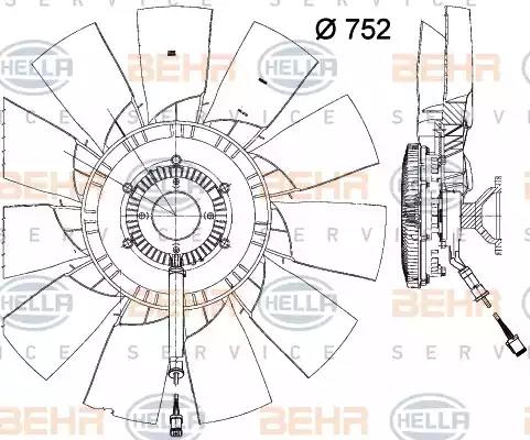 Вентилятор охлаждения HELLA 8MV 376 791-641