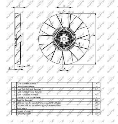 Вязкостная муфта вентилятора охлаждения NRF 49401