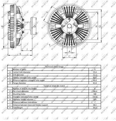 Вязкостная муфта вентилятора охлаждения NRF 49407