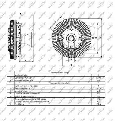 Вязкостная муфта вентилятора охлаждения NRF 49412