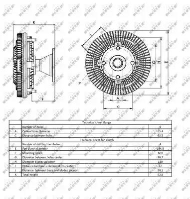 Вязкостная муфта вентилятора охлаждения NRF 49419