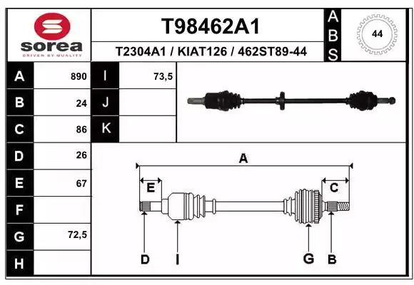 Приводной вал EAI T98462A1