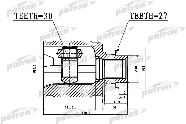 Комплект ШРУСов PATRON PCV1017