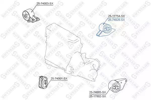 Подушка двигателя STELLOX 25-74026-SX