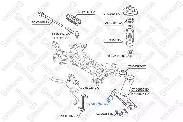 Сайлентблок рычага STELLOX 77-00524-SX