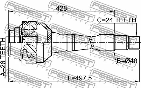 ШРУС FEBEST 0111-MCV20RH - Фото 1