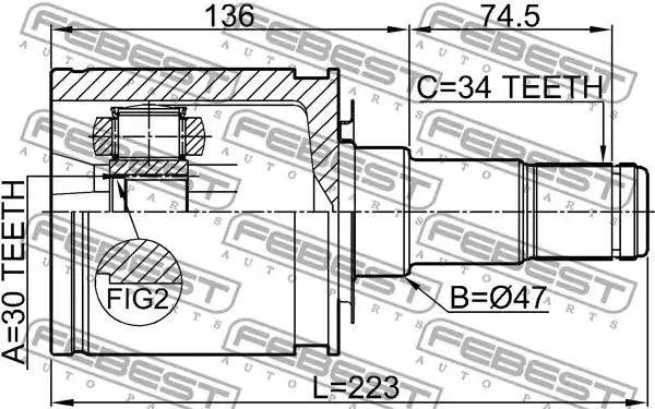 ШРУС FEBEST 0111-UCK50 - Фото 1
