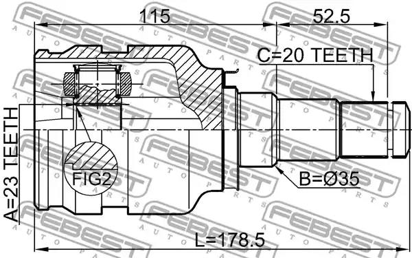 ШРУС FEBEST 0111-ZRT270 - Фото 1