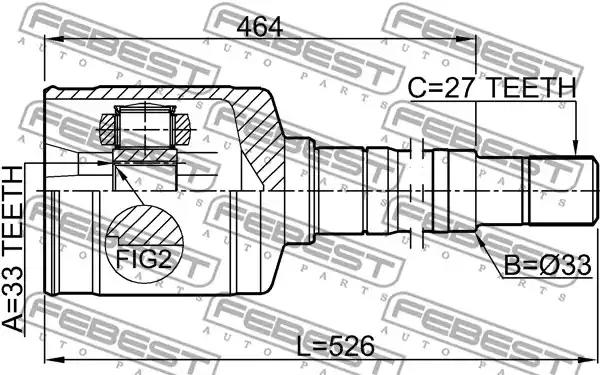 ШРУС FEBEST 0211-T31RH - Фото 1