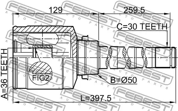 ШРУС FEBEST 0411-CW6WRH - Фото 1