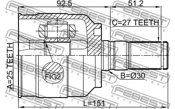 ШРУС FEBEST 1211-YFLH - Фото 1