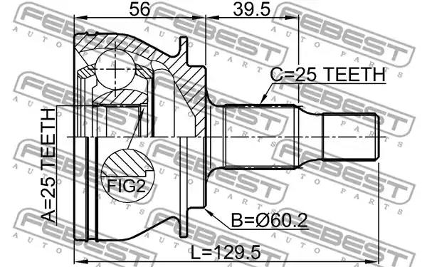ШРУС FEBEST 1610-169 - Фото 1
