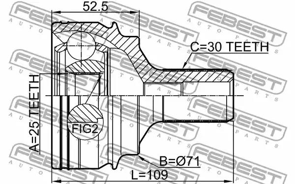 ШРУС FEBEST 1610-221 - Фото 1