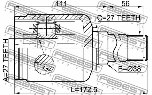 ШРУС FEBEST 1611-221FRH - Фото 1