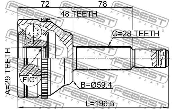ШРКШ FEBEST 2110-TRDA48 - Фото 1