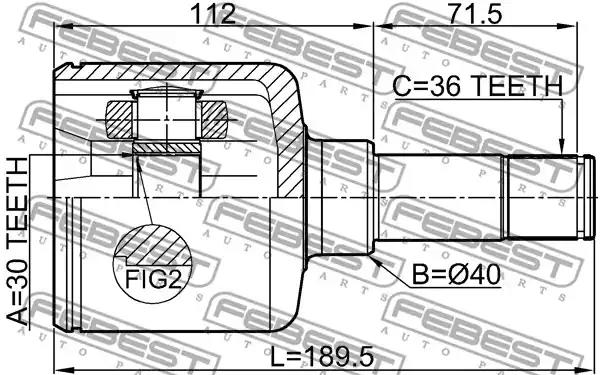 ШРУС FEBEST 2111-TRDLH - Фото 1