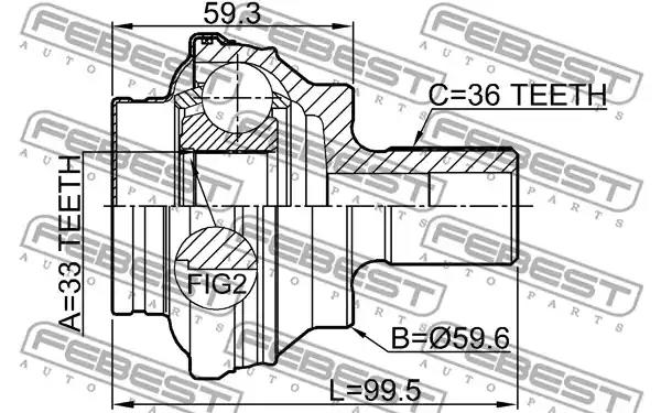 ШРУС FEBEST 2310-CCR - Фото 1