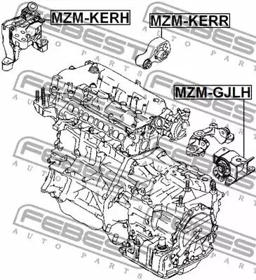 Подушка двигателя FEBEST MZM-KERR - Фото 1