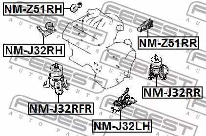 Подушка двигателя FEBEST NM-Z51RR - Фото 1