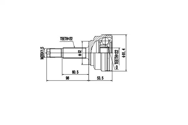 Комплект ШРУСов AYWIPARTS AW1510032