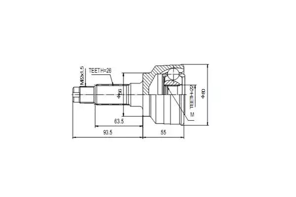 Комплект ШРУСов AYWIPARTS AW1510037