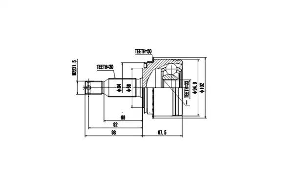 Комплект ШРУСов AYWIPARTS AW1510046A