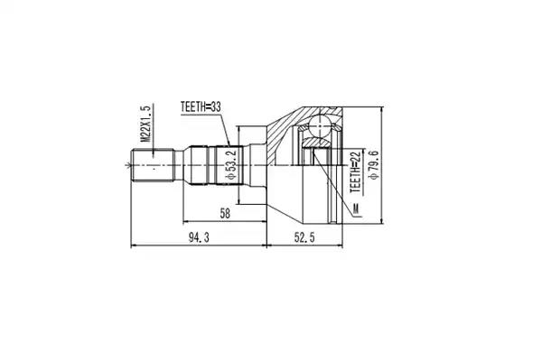Комплект ШРУСов AYWIPARTS AW1510048