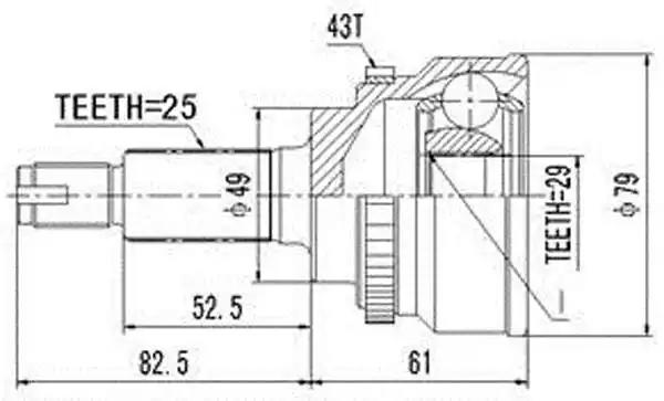 Комплект ШРУСов AYWIPARTS AW1510061A
