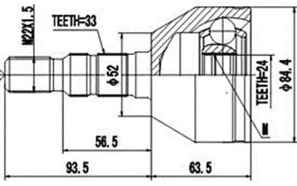 Комплект ШРУСов AYWIPARTS AW1510073