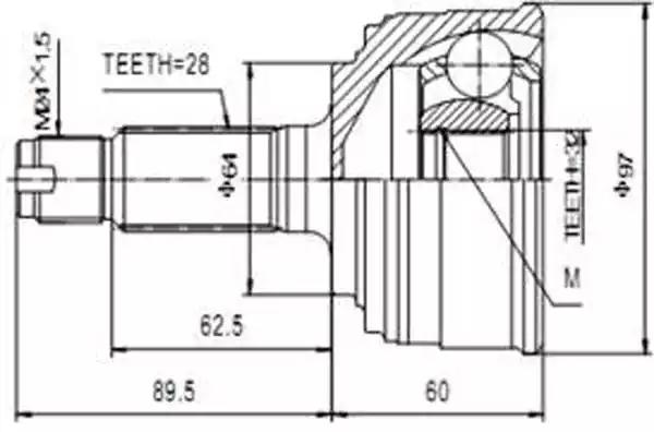 Комплект ШРУСов AYWIPARTS AW1510088