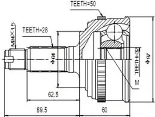 Комплект ШРУСов AYWIPARTS AW1510187A