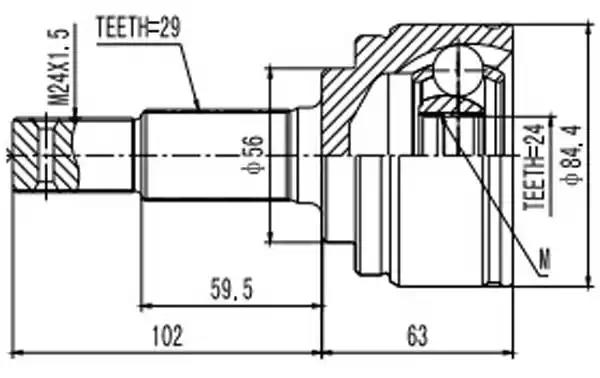 Комплект ШРУСов AYWIPARTS AW1510441