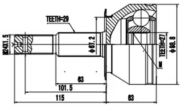 Комплект ШРУСов AYWIPARTS AW1510657