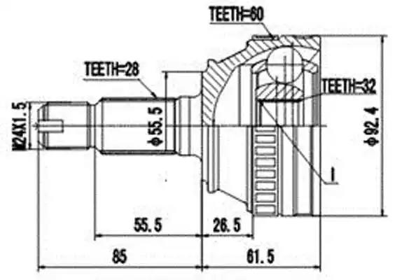 Комплект ШРУСов AYWIPARTS AW1510679A