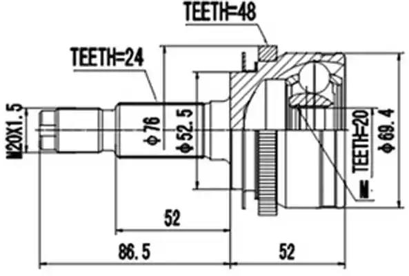 Комплект ШРУСов AYWIPARTS AW1511040A