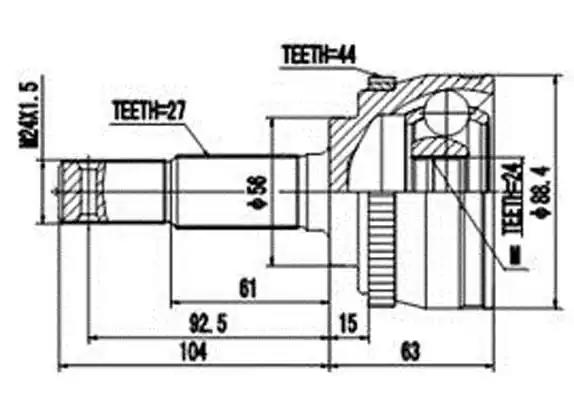 Комплект ШРУСов AYWIPARTS AW1511062A
