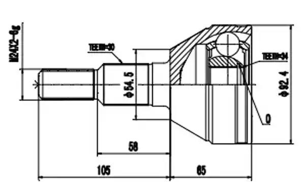 Комплект ШРУСов AYWIPARTS AW1511157