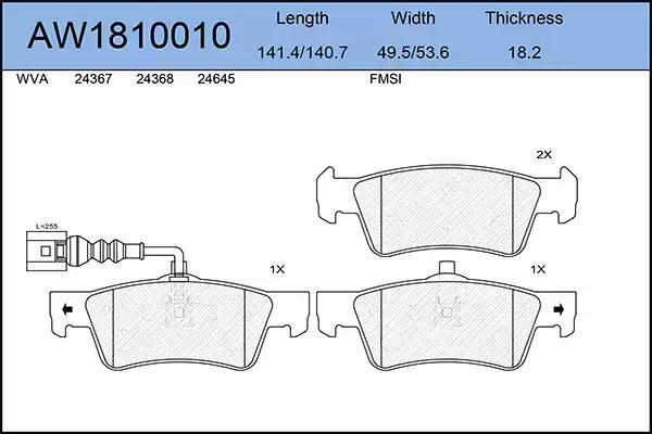 Тормозные колодки AYWIPARTS AW1810010