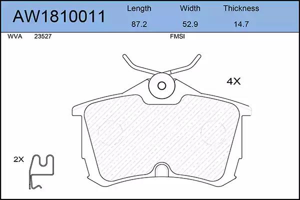 Тормозные колодки AYWIPARTS AW1810011