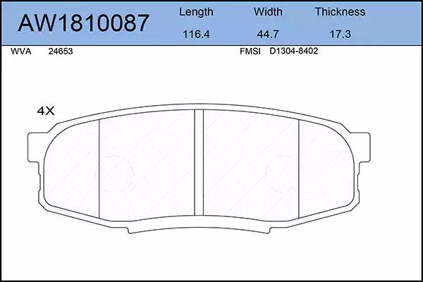 Тормозные колодки AYWIPARTS AW1810087