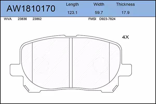 Тормозные колодки AYWIPARTS AW1810170