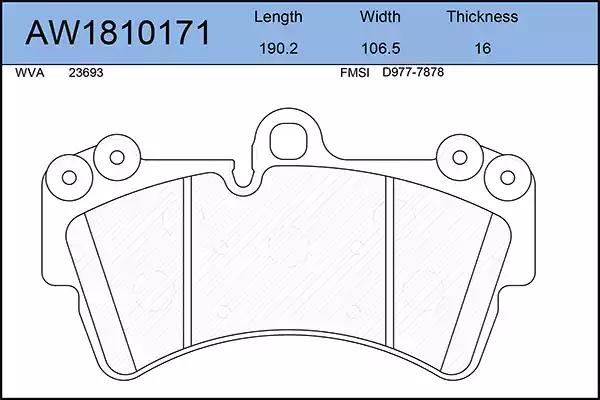 Тормозные колодки AYWIPARTS AW1810171