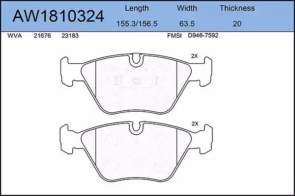 Тормозные колодки AYWIPARTS AW1810324
